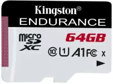 Карта памяти Kingston High Endurance microSD Class10 A1 UHS-I FC + SD Adapter, 64GB