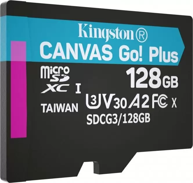 Карта памяти Kingston Canvas Go! Plus microSD Class10 UHS-I U3, 128ГБ