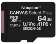 Карта памяти Kingston microSD Class 10 A1 UHS-I, 64GB