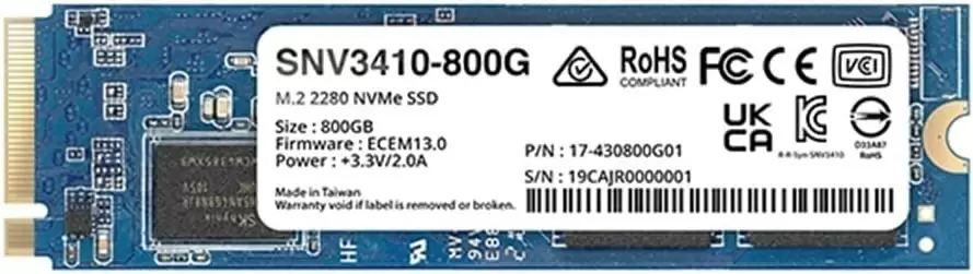 SSD накопитель Synology SNV3410-800G M.2 NVMe, 800GB